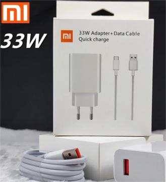 CARICABATTERIE FAST CHARGE ORIGINALE XIAOMI USB 33W + CAVO TIPO-C BIANCO