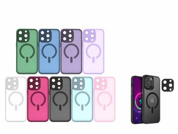 Obastyle IPHONE 16 PROMAX COVER SEMIRIGIDA SEMITRASPARENTE MAGNETICA BORDI COLORATI